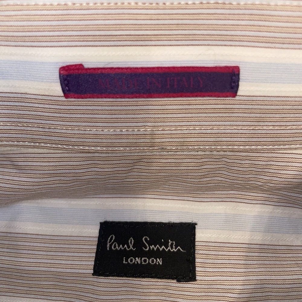 Paul Smith "Artist Stripe" Button Dress Shirt Made In Italy Mens Size 16/41 (L) - Picture 2 of 9